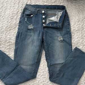 Women's Blue Distressed Jeans
